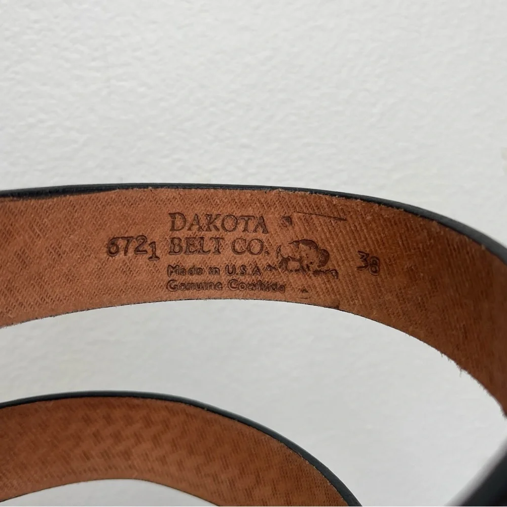 Dakota Belt Co Black Leather Belt Size 38